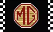 MG Red Checkered Racing 3x5 Ft Banner Flag Car Racing Show Garage Workshop