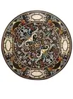 36" Round Dining Black Marble Top Console Table Inlaid Living Room Decor E507