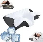 [Generic] Cleshy Ergonomic Pillow, Cleshy Pillow, Ergonomic Pillow Side Sleeper, Proper Alignment Ergonomic Pillow, Cervical Pillow for Neck Pain Relief, Memory Foam Cervical Pillow (Black)