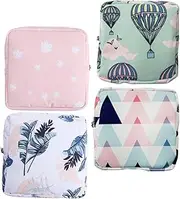 Ipetboom 4pcs Portable Period Bag Compact Sanitary Pad Pouch for Menstrual Products Multi Use Tampon Storage Bags for Women for Home Office and Travel