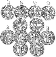 [KALLORY] Metal Tag Jewelry Charms Set 12pcs Charm Necklace Pendants Religious Decor for Home Office Keychain Pendant Random Style