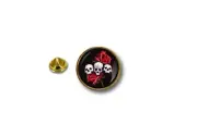 pins pin's flag badge metal lapel hat button biker on biker skull crossbones r3