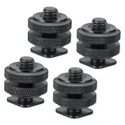 3/8"-16 Camera Hot Shoe Mount Flash Cold Shoe Mount Tripod Screw Adapter, 4pcs