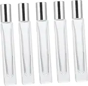 Healeved 5Pcs Clear Glass Roller Bottles Leakproof Essential Oil Containers for Perfume Massage Oils Travel Compact Design for Easy Carrying