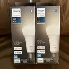 Philips Hue White 17W Led E26 Smart Bulb, 1600 Lumens, 2 Pack