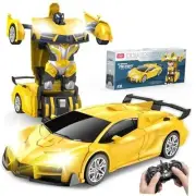Remote Control Car，Transform Robot RC Cars with Cool LED Headlights, 2.4Ghz