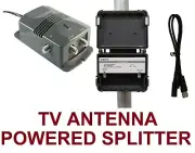 TV ANTENNA PRE-AMPLIFIER + SPLITTER - SIGNAL BOOSTER HD AMP+ GAIN 18-32 dB 2 WAY