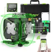 HUEPAR 4D Cross Line Laser Level Self-Leveling with LCD Screen Remote Control