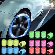 20 Pcs Glow in The Dark Tire Valve Caps Fluorescent Valve Stem Caps Universal Car Tire Air Covers for Cars Motorcycles SUV Trucks Bikes Accessories, 5 Colors