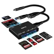SD Card Reader 7 in 1, USB 3.0 Memory Card Reader/Writer 5Gbps, for SD/Micro