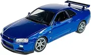 Welly Nissan Skyline R34 GT-R Coupe Blue 1998-2002 1/24 Metal Model Car Die Cast New in Box