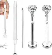 [BodyAce] 20G Internal Thread Cartilage Earrings Studs Surgical Steel Nose Rings Flat Back Stud Piercing Jewelry for Tragus/Helix/Conch/Medusa/Lip/Labret