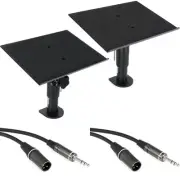 Gator Frameworks Clamp-On Studio Monitor Stands with XLRM-TRS Cables