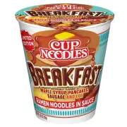 6 Rare Breakfast Flavored Cup Noodles Ramen Soup Packs Maple Syrup, Egg, Sausage