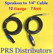 2 Pieces 1/4" Male to Speakon Male 7 feet each 12 Gauge Speaker Cable for DJ Amp