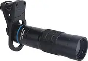 Phone Camera Lens, 10X Optical Zoom, M17x0.75mm Eyepiece & M28.6x0.6mm Objective Lens Optical Glass Zoom Telephoto Lens with Universal Phone Clip for Watching Games Concerts (Blue)