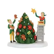 Dept 56 BUDDY DECORATING THE TREE WITH JOVIE 4057281 Elf The Movie Jovi D56 New