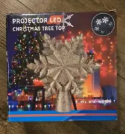Snowflake Christmas Tree Topper LED Projector Light Snow Star Glitter GOLD *NEW*