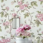 法國玫瑰壁畫壁布 瑞典風格墻紙 環保臥室木漿紙壁紙墻布臥室客廳