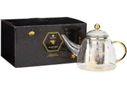 Ashdene Honey Bee - Glass Teapot with Metal Infuser