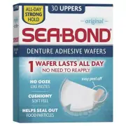 Sea Bond Denture Adhesive Wafers 30 Uppers No Ooze Soft Feel Strong Hold