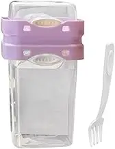 KiBcsLic Yogurt Parfait Cup, Meal Prep Jar, Portable Top Compartment, Double Jar, Overnight Oats Container, Snack Prep for Nuts and Fruits, with Fork Purple