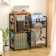Record Player Stand, Turntable Stand with Vinyl Storage Holds up to 300+ Albu...