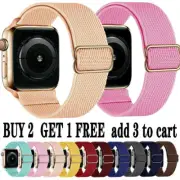 Nylon Woven Loop Elastics Wristband Strap For Apple iWatch Ultra 9 8 7 6 5 4 3 2