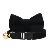 ANYWAGS Cat Collar Black Bow Large with Safety Buckle, Bell, and Durable Strap Stylish and Comfortable Pet Accessory