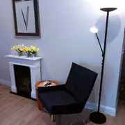 Eden Mother and Child LED Floor Lamp 23w in Antique Brass, Black or Satin Chrome