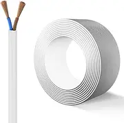 10mm2 32/164/328FT 2-Core RVV Power Cable 300/500V with Pure Copper Conductors - Flexible Fire-Resistant PVC Jacket for Home & Industrial Use(164FT,4MM2)