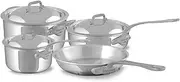 [Mauviel] M'Cook SB 5-Ply Stainless Steel 7-Piece Cookware Set With Brushed Cast Stainless Steel Handles, Made In France