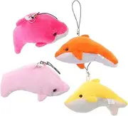 PACKOVE 4pcs Dolphin Plush Pendant Adorable Mini Stuffed Dolphin Charms for Birthday Decorations Backpack Accessories Cute Bag Hanging Decor