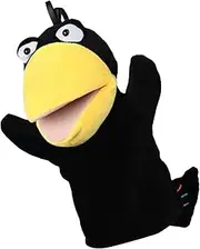 Plush Crow Hand Puppet – Kids Hand Puppet Set With Working Mouth | Toddler Animal Crow Puppet For Interactive Show Theater, Educational Role Play, Storytelling, And Imaginative Play For Boys And Girls