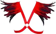 [BYDHSS] Women Feather Strap Bra Body Harness Rave Feather Shoulder Plus Size Gothic Halloween Punk Festival Carnival Party