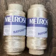 Melrose Rayonette 2 Spools Ivory Rayon Chainette FINE Melrose Yarns Brooklyn NY