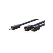 Clicktronic 2m Audio 3.5mm to Stereo RCA Jack Flexible Sound Connector Adapter