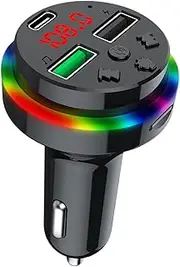 Car FM Transmitter - Music Player Double USB Port Radio Adapter with LED Light Display | Automotive Interior Accessories Multifunctional Car Charger FM Transmitter for Family, Friends