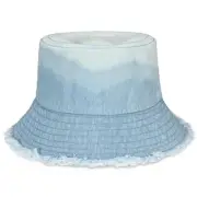 Denim Bucket Hat for Women Men Large Summer Cap for Beach Travel Blue（light ）