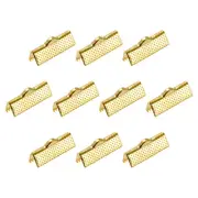 260Pcs Ribbon Crimp Clamp Ends 20mm Cord End Clasp for DIY Craft Gold Tone