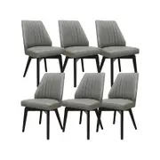 Shelby Set of 6 Dining Chair Genuine Leather Solid Rubber Wood Frame