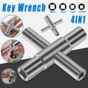 4in1 Silver Cross Faucet Wrench Anti Vandal Proof Security Tap Key Garden Water