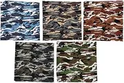 Respicefinem 5pcs Cotton Fabric Set in 5 Colors Camouflage Poplin Ideal for DIY Handmade Patchwork Sewing Craft with Approx Size of 48x48cm