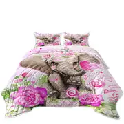 Adorable Valentines Day Elephant Kisses Coverlet