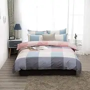 SMALLSUN-Bedding Sets Active Printing and Dyeing Cotton Colouration Square Elementary Suite Bedroom Bedding Four-Piece Pillowcase *2/Sheets/Quilt Cover (Size : C)