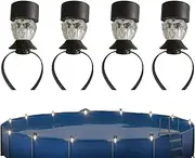 Solar Framed Pool - Led Pool Lights, Led Solar Lights | Above Ground Pool Lights Solar, Waterproof Outdoor Garden Lighting Decor, Led Fence Above Ground Pool Light for Courtyard, Fence, Swimming Pools