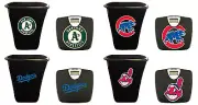 Digital Bathroom Scale Trash Can 2 Pc Set Black Finish MLB Team Logo Vinyl Decal