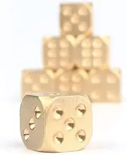 ifundom Real Brass Game Dices 2pcs Dice Perfect Present for Pub Bar Drinking Games