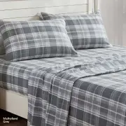 Laura Ashley Mulholland Flannelette Sheet Set Grey