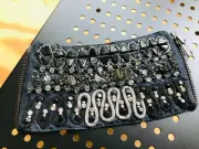 Vintage Handmade Cloth Beaded Zippered BRACELET Elaborate Sleeve Cuff Designed